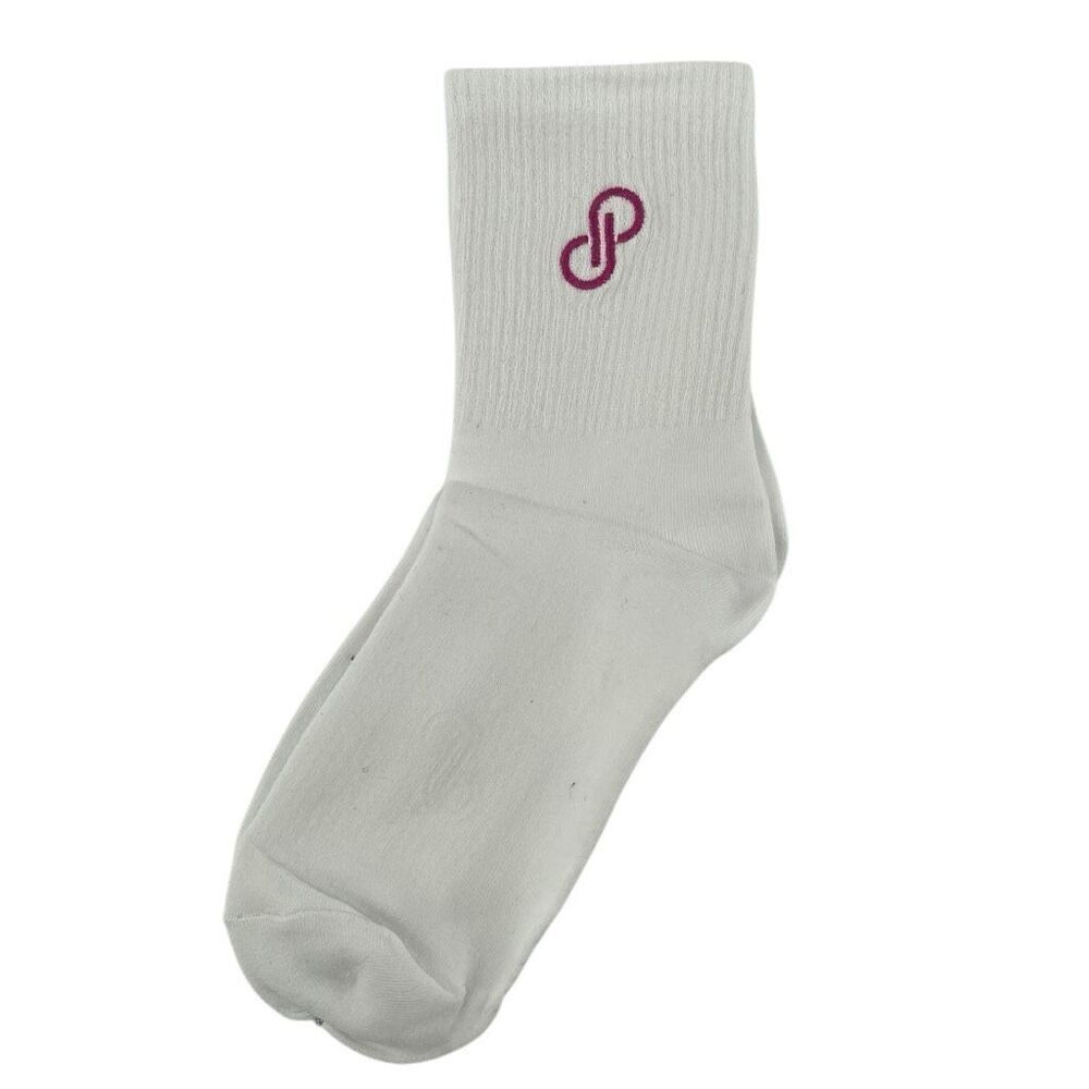 Poshmark White Unisex Adult Logo Embroidered Crew Length Socks One Size